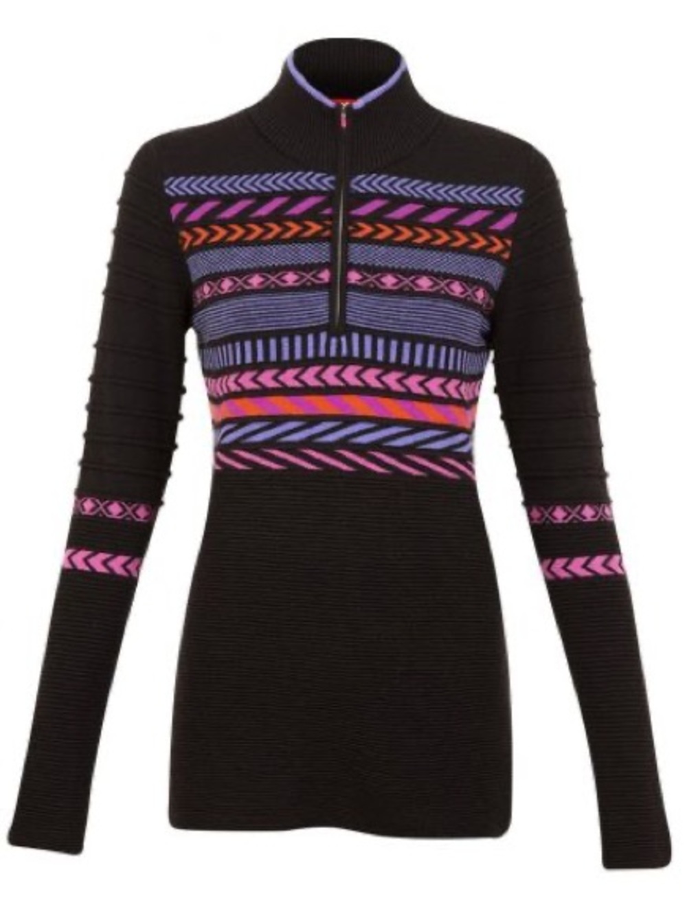 Krimson Klover Telluride 1/4 Zip Merino Wool Raglan Striped Ribbed Sweater Sz L